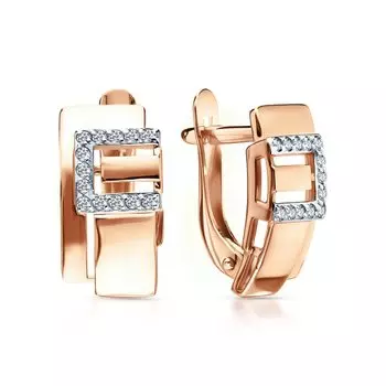 Золотые серьги с фианитами