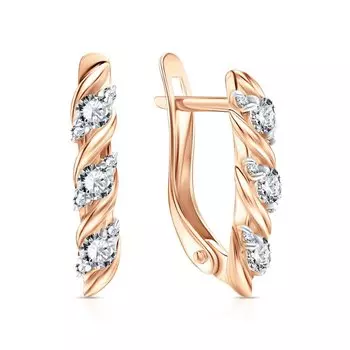 Золотые серьги с фианитами