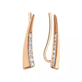 Золотые серьги с фианитами