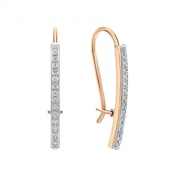 Золотые серьги с фианитами