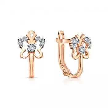 Золотые серьги с фианитами