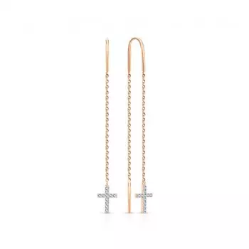 Золотые серьги с фианитами