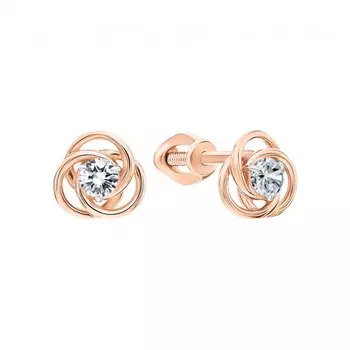 Золотые серьги с фианитами