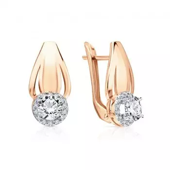 Золотые серьги с фианитами