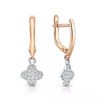 Золотые серьги с фианитами