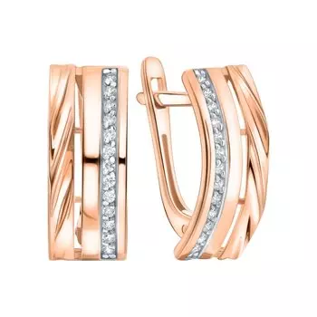 Золотые серьги с фианитами