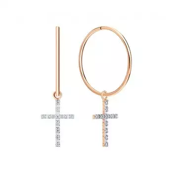 Золотые серьги с фианитами