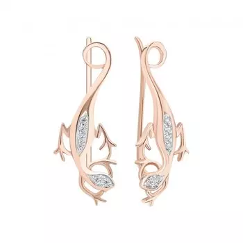 Золотые серьги с фианитами