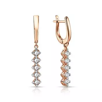 Золотые серьги с фианитами