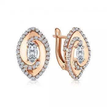 Золотые серьги с фианитами