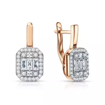 Золотые серьги с фианитами