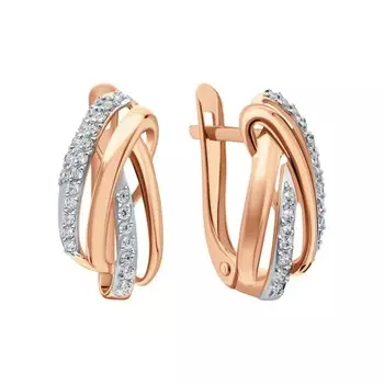 Золотые серьги с фианитами