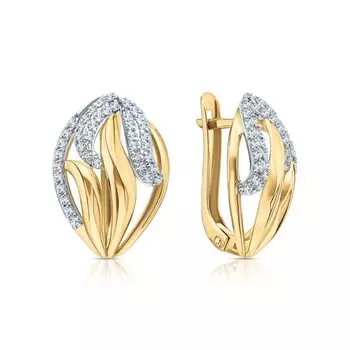 Золотые серьги с фианитами