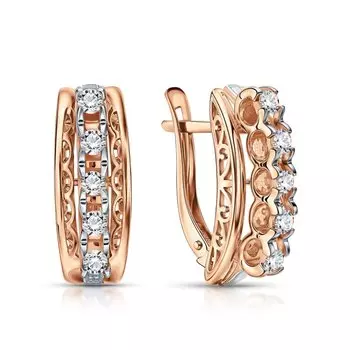 Золотые серьги с фианитами