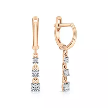 Золотые серьги с фианитами