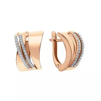 Золотые серьги с фианитами