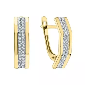 Золотые серьги с фианитами