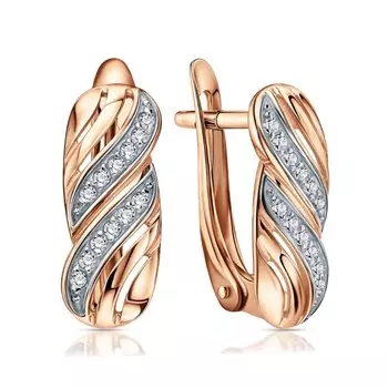 Золотые серьги с фианитами