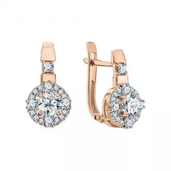 Золотые серьги с фианитами