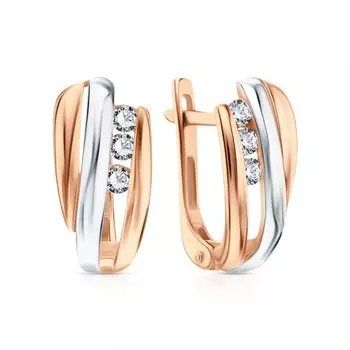 Золотые серьги с фианитами