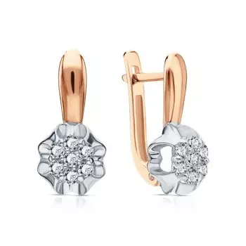 Золотые серьги с фианитами