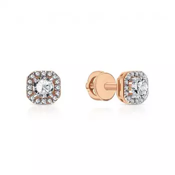 Золотые серьги с фианитами