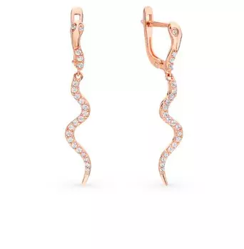 Золотые серьги с фианитами