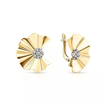 Золотые серьги с фианитами