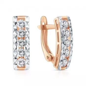 Золотые серьги с фианитами