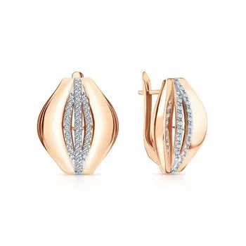 Золотые серьги с фианитами