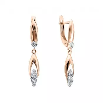 Золотые серьги с фианитами