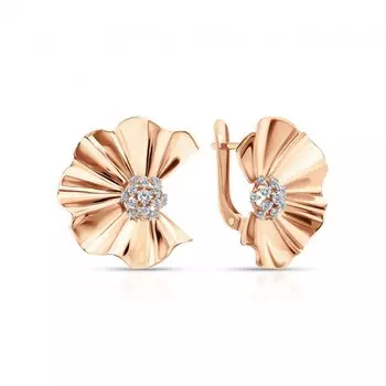 Золотые серьги с фианитами