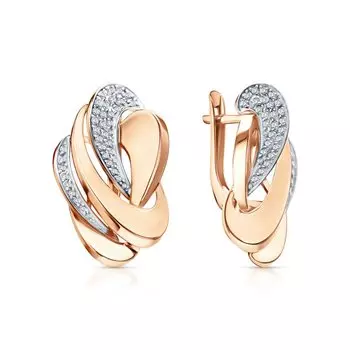 Золотые серьги с фианитами