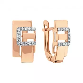 Золотые серьги с фианитами