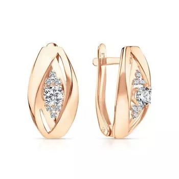 Золотые серьги с фианитами