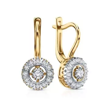 Золотые серьги с фианитами