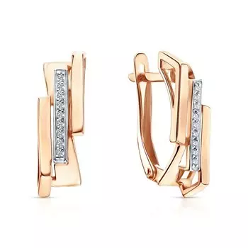 Золотые серьги с фианитами