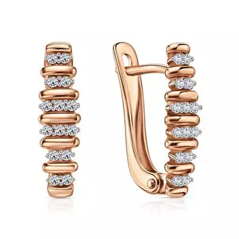 Золотые серьги с фианитами