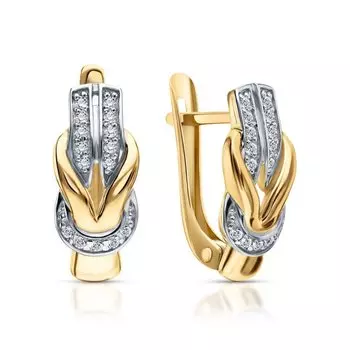 Золотые серьги с фианитами