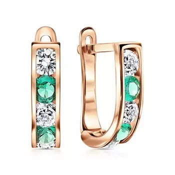 Золотые серьги с фианитами