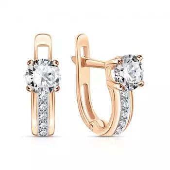 Золотые серьги с фианитами