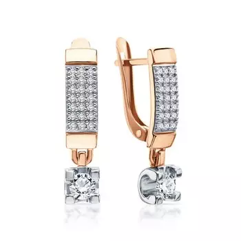 Золотые серьги с фианитами