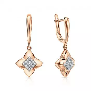 Золотые серьги с фианитами