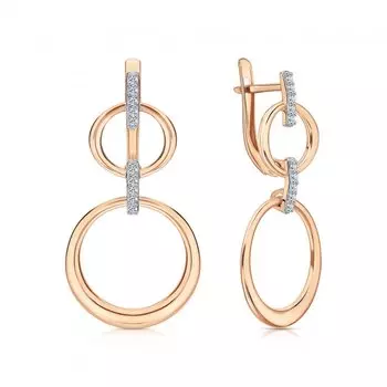 Золотые серьги с фианитами