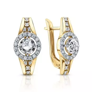 Золотые серьги с фианитами