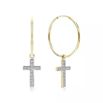 Золотые серьги с фианитами