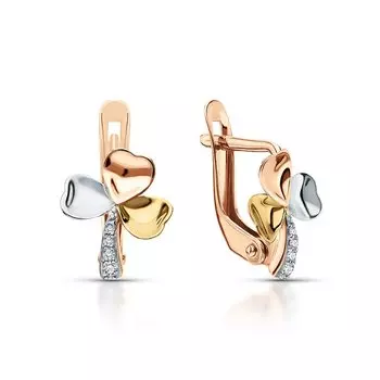 Золотые серьги с фианитами