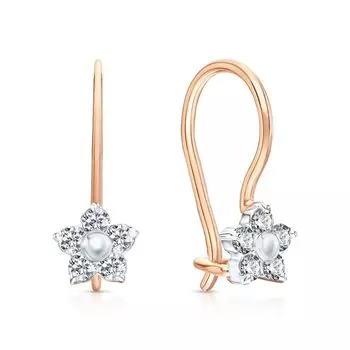 Золотые серьги с фианитами