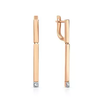 Золотые серьги с фианитами