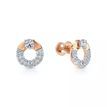 Золотые серьги с фианитами